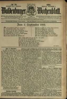 Waldenburger Wochenblatt, Jg. 40, 1894, nr 70