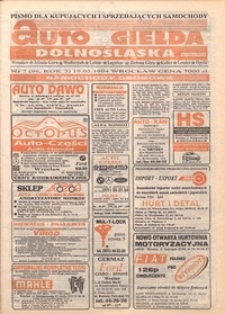 Auto Giełda Dolnośląska : pismo dla kupujących i sprzedających samochody, R. 3, 1994, nr 7 (96) [19.02]