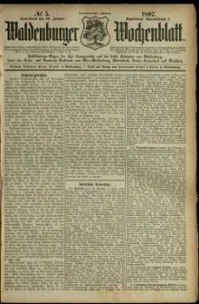 Waldenburger Wochenblatt, Jg. 43, 1897, nr 5