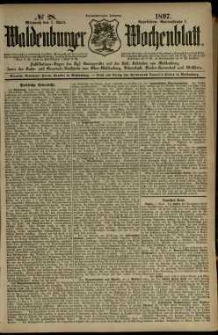 Waldenburger Wochenblatt, Jg. 43, 1897, nr 28