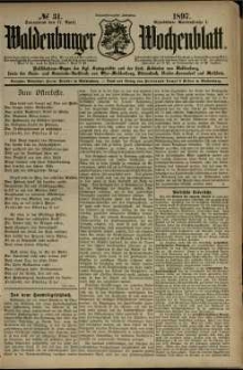 Waldenburger Wochenblatt, Jg. 43, 1897, nr 31