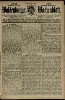 Waldenburger Wochenblatt, Jg. 43, 1897, nr 34