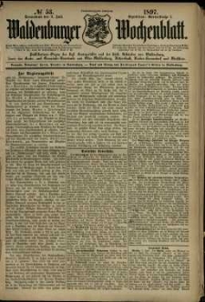 Waldenburger Wochenblatt, Jg. 43, 1897, nr 53