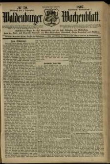 Waldenburger Wochenblatt, Jg. 43, 1897, nr 70