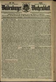 Waldenburger Wochenblatt, Jg. 43, 1897, nr 73