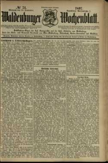 Waldenburger Wochenblatt, Jg. 43, 1897, nr 74