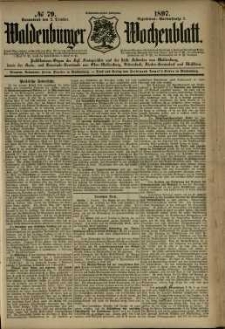 Waldenburger Wochenblatt, Jg. 43, 1897, nr 79