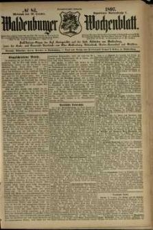 Waldenburger Wochenblatt, Jg. 43, 1897, nr 84
