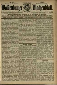 Waldenburger Wochenblatt, Jg. 43, 1897, nr 92