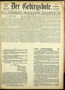 Der Gebirgsbote, 1899, nr 6 [20.01]