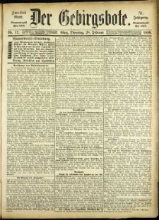 Der Gebirgsbote, 1899, nr 17 [28.02]
