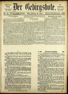 Der Gebirgsbote, 1899, nr 20 [10.03]