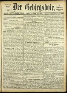 Der Gebirgsbote, 1899, nr 21 [14.03]