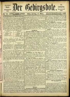 Der Gebirgsbote, 1899, nr 22 [17.03]