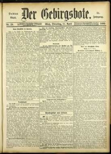 Der Gebirgsbote, 1899, nr 29 [11.04]