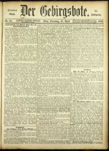 Der Gebirgsbote, 1899, nr 31 [18.04]