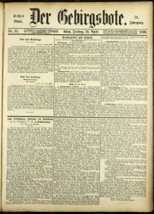 Der Gebirgsbote, 1899, nr 32 [21.04]