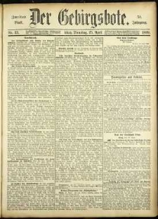 Der Gebirgsbote, 1899, nr 33 [25.04]