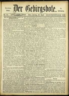 Der Gebirgsbote, 1899, nr 34 [28.04]