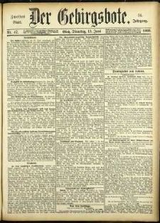 Der Gebirgsbote, 1899, nr 47 [13.06]