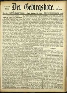Der Gebirgsbote, 1899, nr 52 [30.06]
