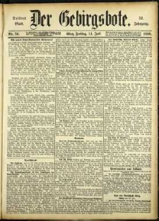 Der Gebirgsbote, 1899, nr 56 [14.07]