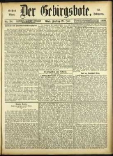 Der Gebirgsbote, 1899, nr 58 [21.07]