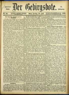 Der Gebirgsbote, 1899, nr 60 [28.07]