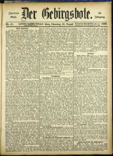 Der Gebirgsbote, 1899, nr 67 [22.08]