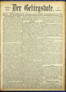 Der Gebirgsbote, 1899, nr 85 [24.10]