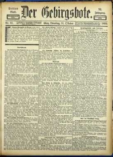 Der Gebirgsbote, 1899, nr 87 [31.10]