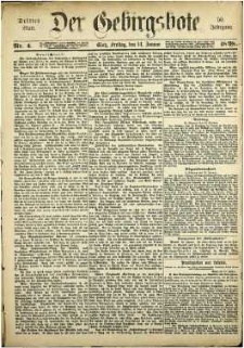 Der Gebirgsbote, 1898, nr 4 [14.01]