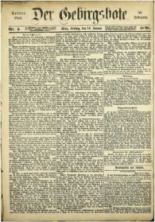 Der Gebirgsbote, 1898, nr 4 [14.01]