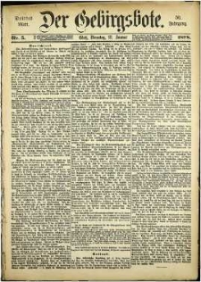 Der Gebirgsbote, 1898, nr 5 [18.01]