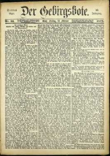 Der Gebirgsbote, 1898, nr 14 [18.02]