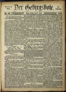 Der Gebirgsbote, 1898, nr 30 [15.04]