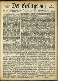 Der Gebirgsbote, 1898, nr 38 [13.05]