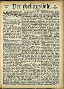 Der Gebirgsbote, 1898, nr 39 [17.05]