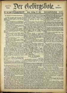Der Gebirgsbote, 1898, nr 42/43 [27.05]