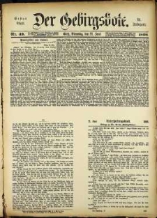 Der Gebirgsbote, 1898, nr 49 [21.06]