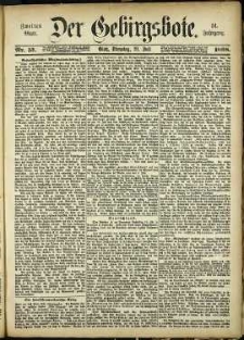 Der Gebirgsbote, 1898, nr 57 [19.07]