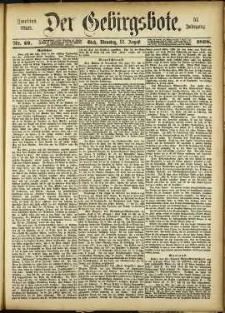 Der Gebirgsbote, 1898, nr 67 [23.08]