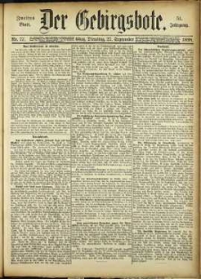 Der Gebirgsbote, 1898, nr 77 [27.09]