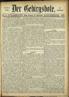 Der Gebirgsbote, 1898, nr 78 [30.09]