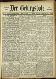 Der Gebirgsbote, 1898, nr 84 [21.10]