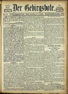 Der Gebirgsbote, 1898, nr 85 [25.10]