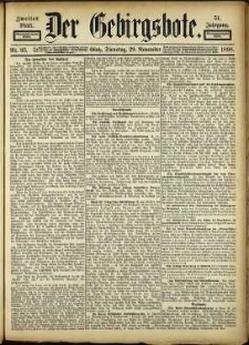 Der Gebirgsbote, 1898, nr 95 [29.11]