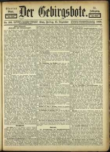Der Gebirgsbote, 1898, nr 100 [16.12]