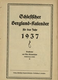 Schlesischer Bergland-Kalender 1937