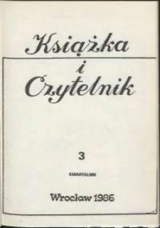 Książka i Czytelnik, 1986, nr 3